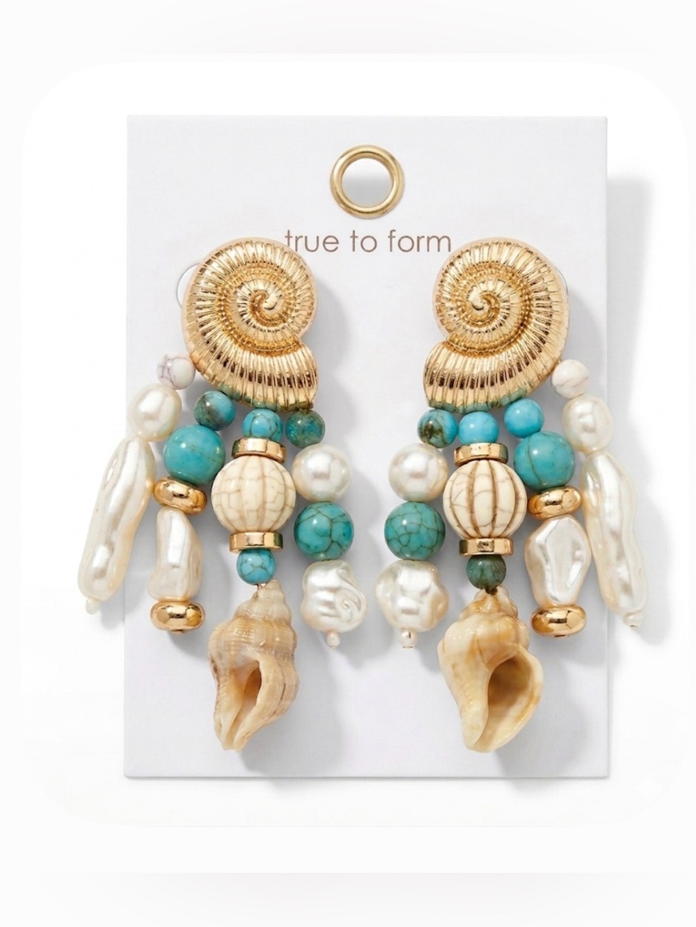 NWT ⚜️🐚⚜️ True To Form Coastal Statement Drop Earrings